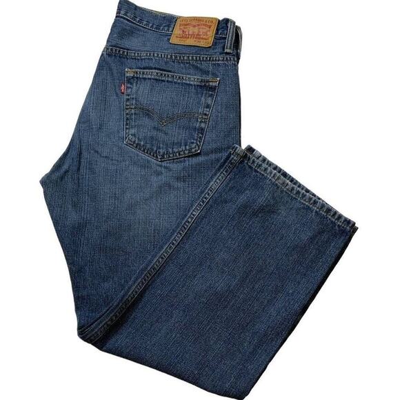 Levis 569 Jeans Men's Size 36X30 Relaxed Fit Bleu Denim - Picture 3 of 12